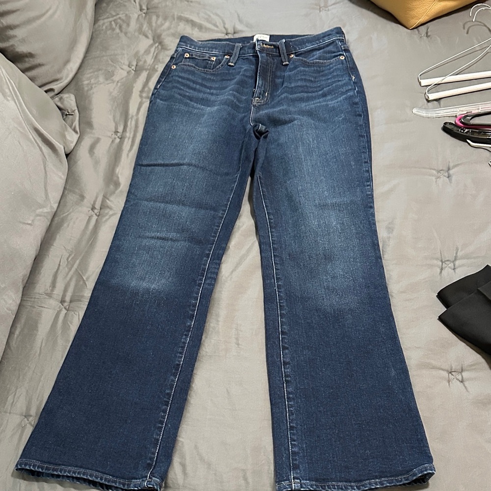 J. Crew Dark Blue curvy full length Demi boot Jeans